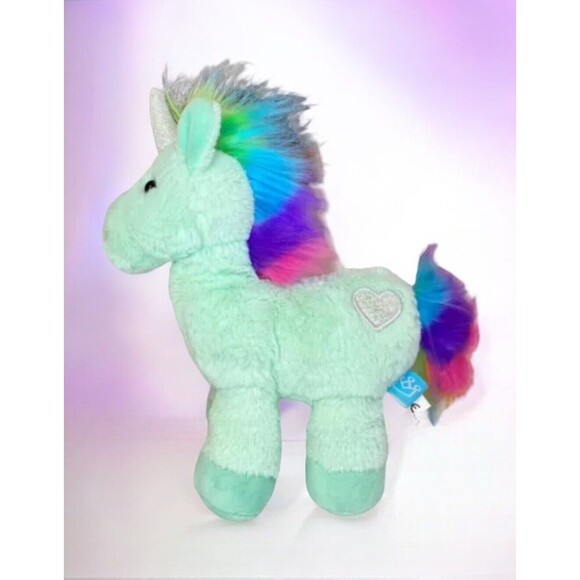 Manhattan Toy Other - Manhattan Toy Unicorn Plush Mint Green Rainbow Silver Sparkle Heart Stuffed Toy